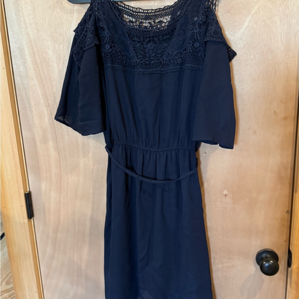 Umgee Elegant Navy Lace Dress